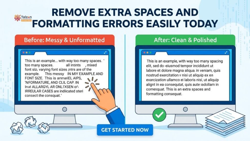 remove extra spaces